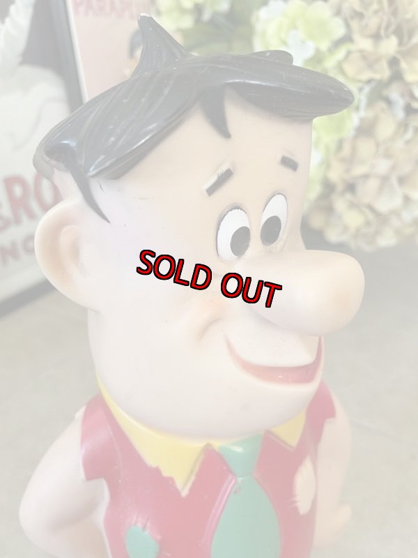 画像10: Hanna Barbera Flintstones Fred Rubber Doll 60‘s large Red &Green(B) 30cm/ ハンナバーベラ　フリントストーンズ　フレッドラバードール (10)