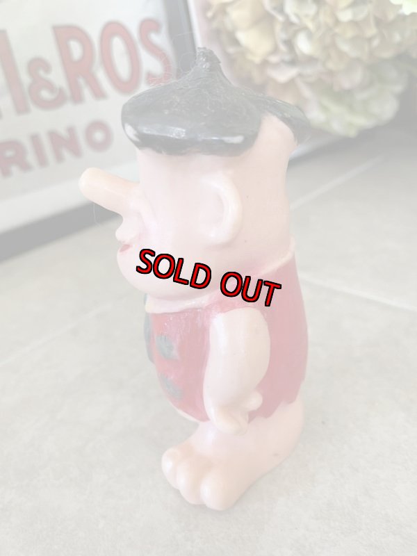 画像3: Hanna Barbera Flintstones Fred Rubber squeak Doll Red &Black 13cm / フリントストーンズ　フレッド ラバードール スクィーキー　小さめ (3)