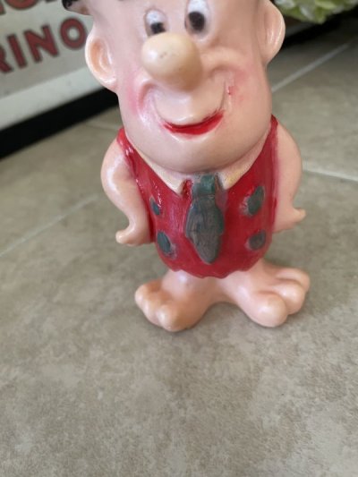 画像2: Hanna Barbera Flintstones Fred Rubber squeak Doll Red &Black 13cm / フリントストーンズ フレッド ラバードール スクィーキー 小さめ