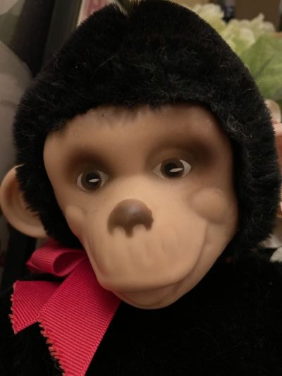 画像1: Black Monkey Rubber Face  plush  Doll / ブラックモンキー、ラバーフェイスぬいぐるみ