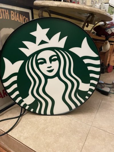 画像1: Starbucks lighted up Store Sign Display / スターバックス、電光看板、サイン、看板、ストアディスプレイ