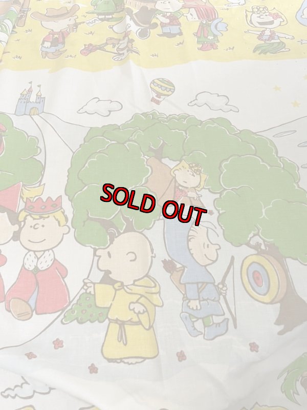 画像4:  Snoopy western fabric Flat Sheet (A) / スヌーピー　フラットシーツ　生地　ウエスターン (4)