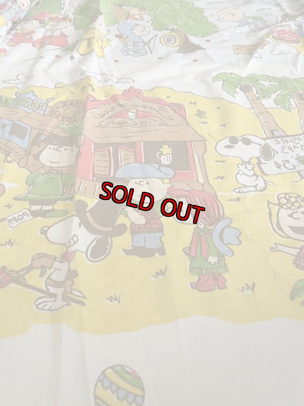 画像5:  Snoopy western fabric Flat Sheet (A) / スヌーピー　フラットシーツ　生地　ウエスターン (5)