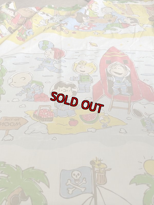 画像6:  Snoopy western fabric Flat Sheet (A) / スヌーピー　フラットシーツ　生地　ウエスターン (6)