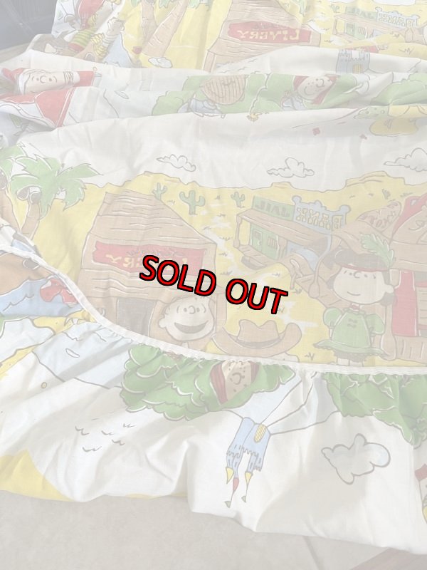 画像6:  Snoopy western fabric Box Sheet (A) / スヌーピー　ボックスシーツ　生地　ウエスターン (6)