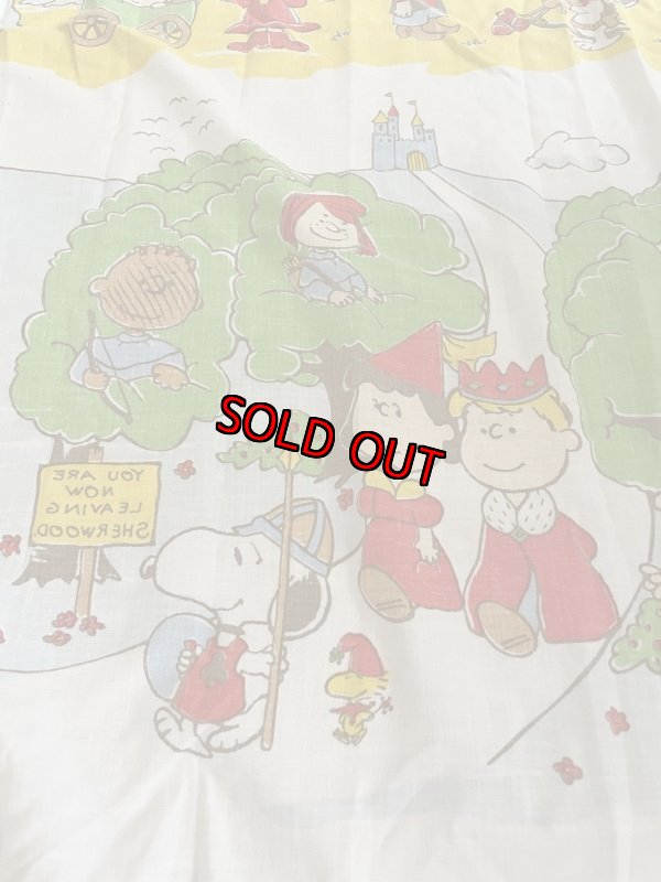 画像4:  Snoopy western fabric Box Sheet (A) / スヌーピー　ボックスシーツ　生地　ウエスターン (4)