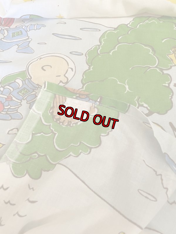 画像2:  Snoopy western fabric Flat Sheet (A) / スヌーピー　フラットシーツ　生地　ウエスターン (2)