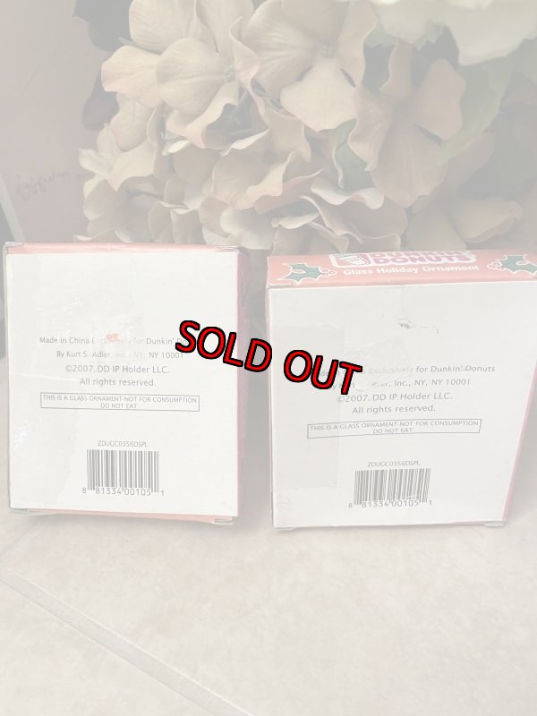 画像6: Dunkin  Donuts Christmas ornaments with box Set of 2   / ダンキンドーナツ 箱入りオーナメントセット 2個ドーナツ レア!! (6)