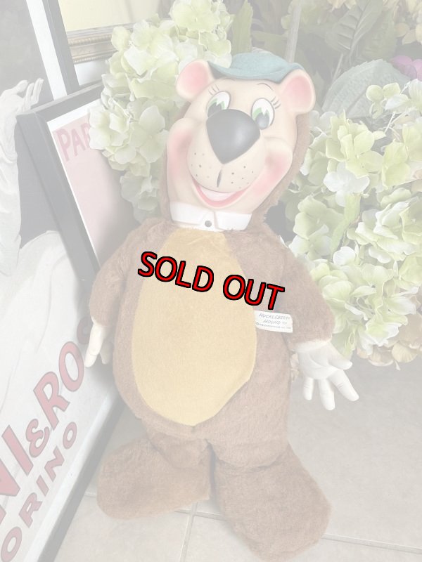 画像1: Hanna Barbera Yogi Bear Knickerbockers Rubber Face Plush Doll 1959 / ハンナバーベラ　ヨギベア ニッカーボッカー ラバーフェイスぬいぐるみ　1 (1)