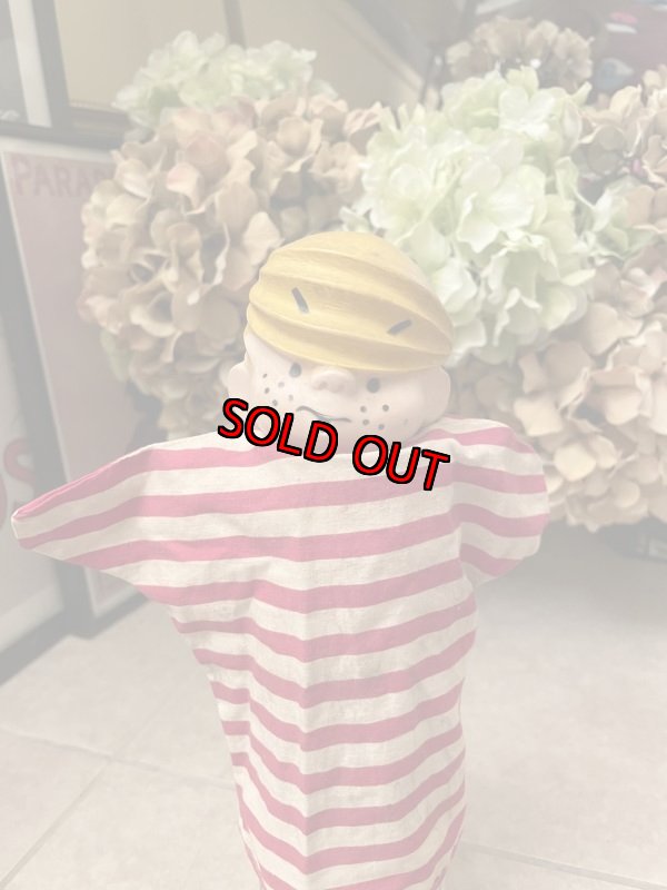 画像1: Dennis the Menace hand puppet (B) / わんぱくデニスのハンドパペット　赤と白のストライプ (1)