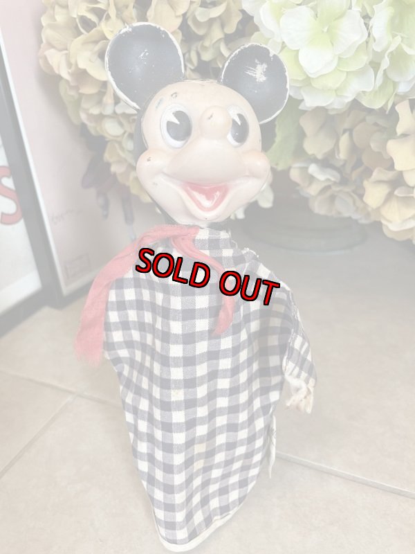 画像1: Disney Mickey Mouse Rubber Face hand puppet (C) / ディズニー　ミッキーマウス　ラバーフェイス　ハンドパペット　 (1)