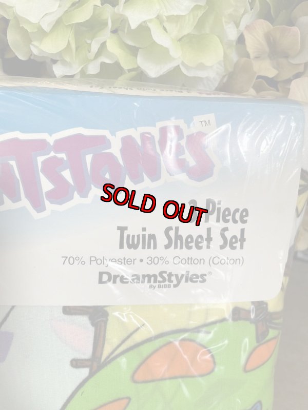 画像4: Hanna Barbera Flintstones Sheet & Pillowcase set of 3  / フリントストーンズのシーツ&ピローケース、3点セット デッドストック!! (4)