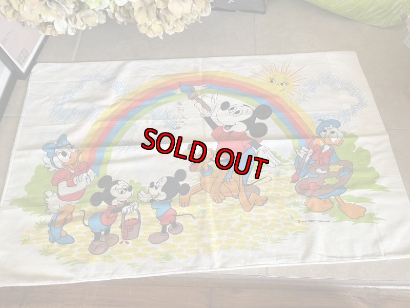 画像1: Disney Mickey Mouse Pillow Case  60‘s (C) / ディズニーのミッキーマウス　ピローケース　枕カバー (1)