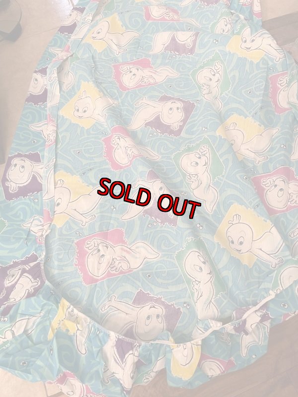 画像2: Casper The Friendly Ghost  Box sheet Blue /  レア！！キャスパー　ボックスシーツ　 (2)