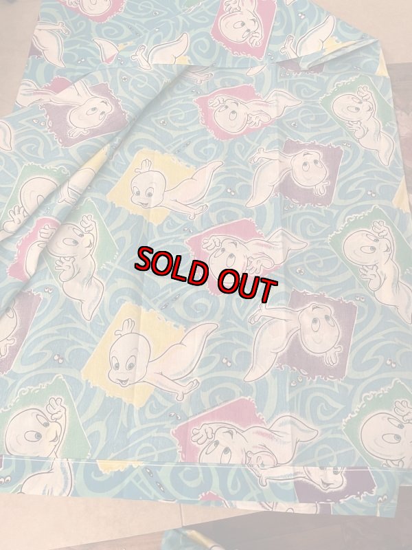 画像5: Casper The Friendly Ghost  flat sheet Blue /  レア!!キャスパー フラットシーツ  (5)