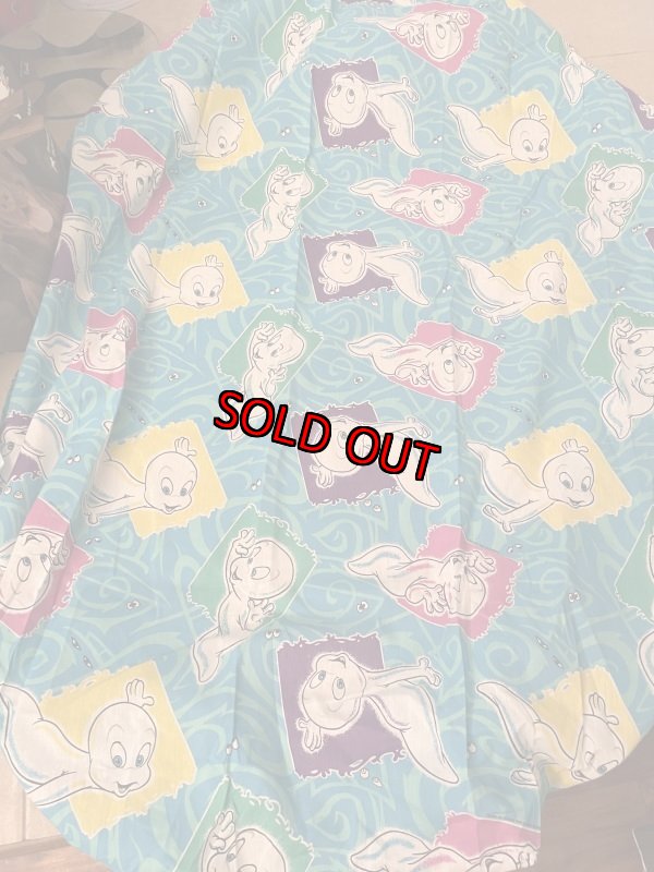 画像1: Casper The Friendly Ghost  Box sheet Blue /  レア！！キャスパー　ボックスシーツ　 (1)