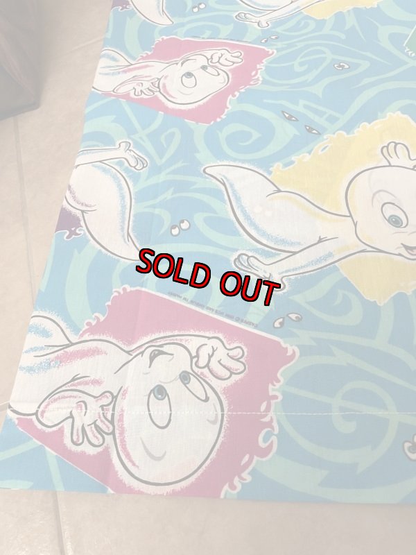 画像2: Casper The Friendly Ghost  flat sheet Blue /  レア!!キャスパー フラットシーツ  (2)