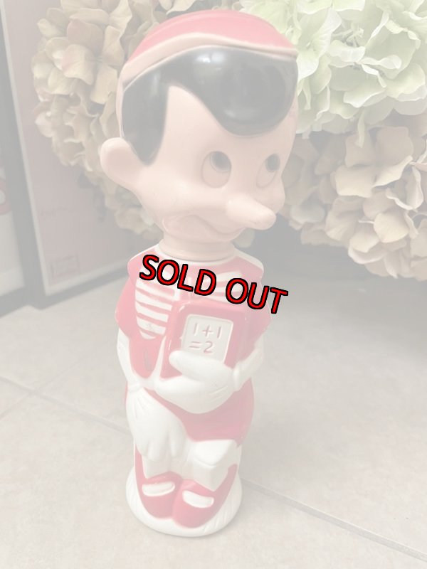 画像1: Disney Pinocchio Plastic  Soaky  Bottle / ディズニーのピノキオ　プラスチック製　ソーキーボトル (1)