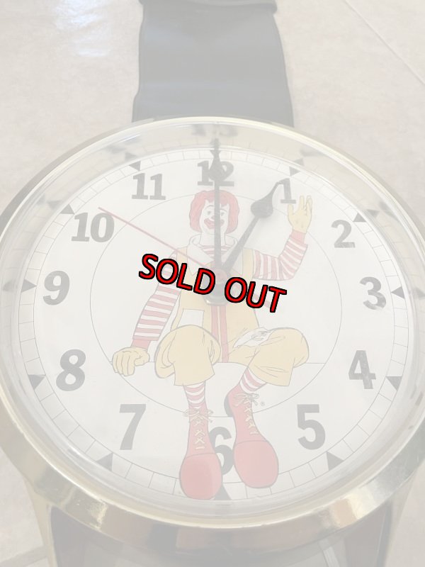 画像9: McDonalds Ronald Large Wall Clock Watch Style  / マクドナルド、ロナルドの大きい腕時計スタイルの丸い壁時計　大きいウォールクロック (9)