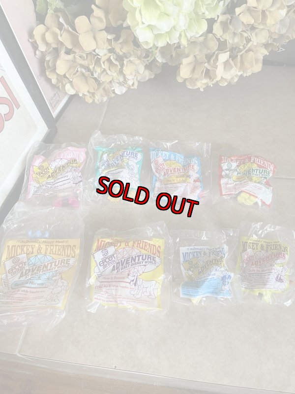 画像1: McDonald’s Complete Mickey Friends Epcot Happy Meal 1993 Set of 8 / マクドナルドのコンプリート　ミッキー　エプコット　ハッピーミールトイ　8個セット (1)