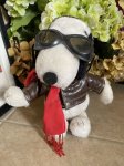 画像1: Snoopy Red Baron  Plush Stuffed Doll With red scarf  / スヌーピー レッドバロン　ぬいぐるみ  レッドマフラー (1)