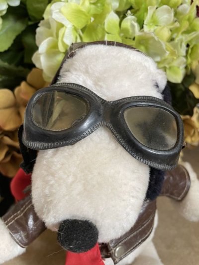 画像1: Snoopy Red Baron  Plush Stuffed Doll With red scarf  / スヌーピー レッドバロン　ぬいぐるみ  レッドマフラー