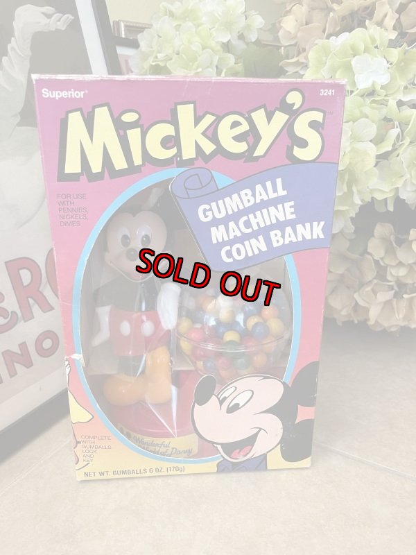 画像1: Disney Mickey Mouse Gumball Machine Coin Bank with Box / ディズニーのミッキーマウス　箱入りガムボールマシン　、貯金箱　 (1)