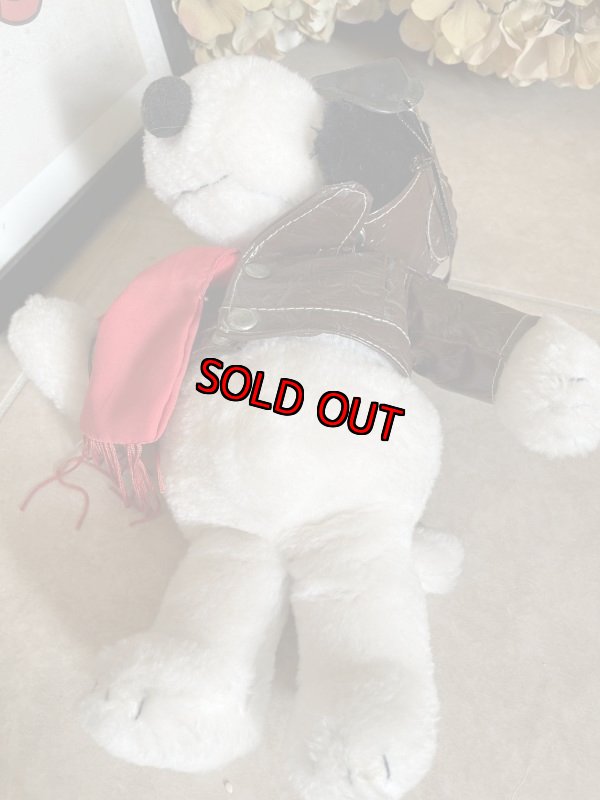 画像8: Snoopy Red Baron  Plush Stuffed Doll With red scarf  / スヌーピー レッドバロン　ぬいぐるみ  レッドマフラー (8)