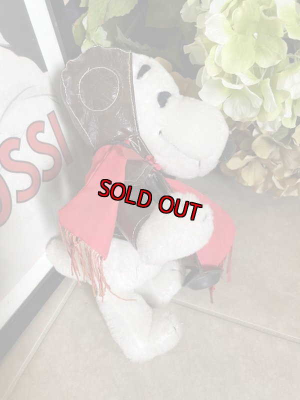 画像5: Snoopy Red Baron  Plush Stuffed Doll With red scarf  / スヌーピー レッドバロン　ぬいぐるみ  レッドマフラー (5)