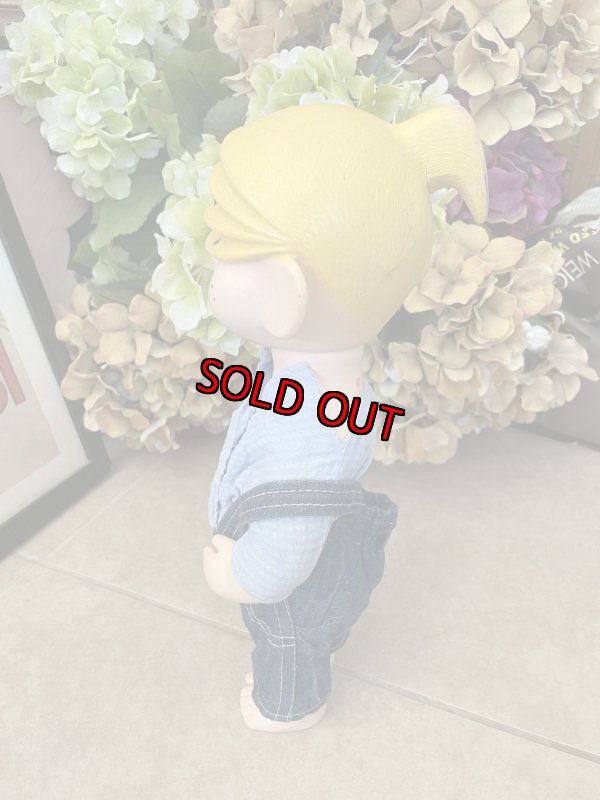 画像2: Dennis the Menace Rubber doll 60s /  わんぱくデニス　ラバードール　ブルーシャツ、デニムオーバーオール (2)