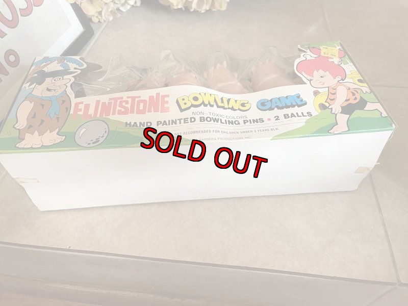 画像9: Hanna Barbera Flintstones Fred bowling Pin Game  with Box 60‘s / フリントストーンズ、フレッドの箱入りボーリングピン　ゲーム　プラスチック製ドールピン (9)
