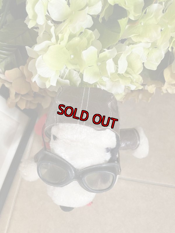 画像2: Snoopy Red Baron  Plush Stuffed Doll With red scarf  / スヌーピー レッドバロン　ぬいぐるみ  レッドマフラー (2)