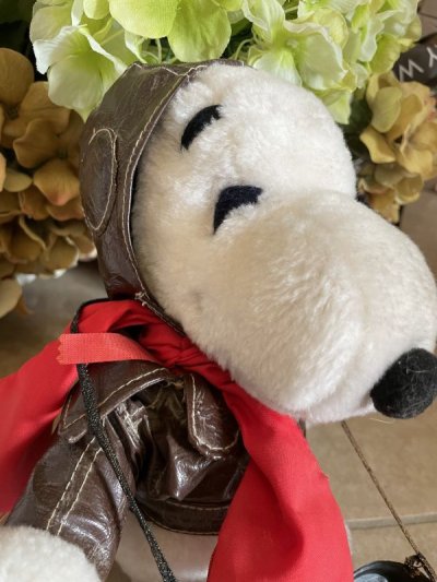 画像3: Snoopy Red Baron  Plush Stuffed Doll With red scarf  / スヌーピー レッドバロン　ぬいぐるみ  レッドマフラー