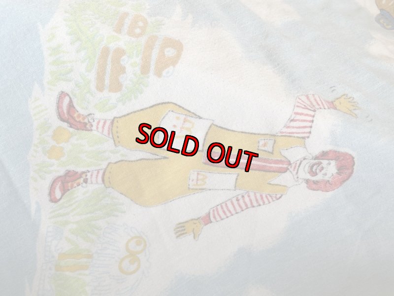 画像8: Mcdonalds Flat sheet Blue Canada  / マクドナルド　フラットシーツ　ブルー　カナダ製 (8)