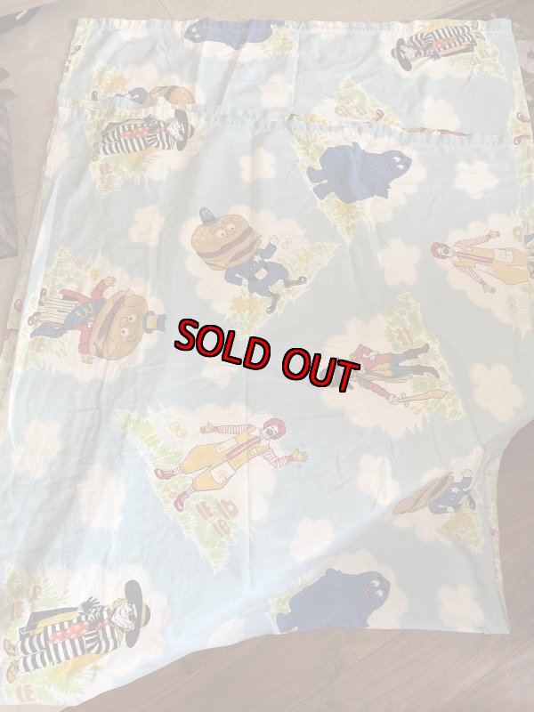 画像1: Mcdonalds Flat sheet Blue Canada  / マクドナルド　フラットシーツ　ブルー　カナダ製 (1)
