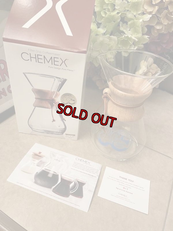 画像1: Chemex Coffee Maker 80th Anniversary Decal / ケメックス　新品　コーヒーメーカー　80周年記念モデル　ブルーロゴ (1)