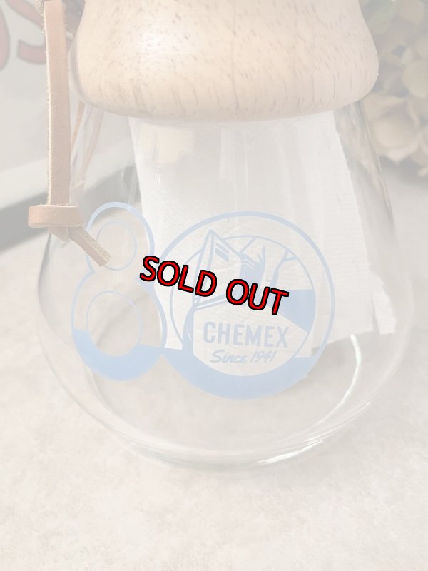 画像3: Chemex Coffee Maker 80th Anniversary Decal / ケメックス　新品　コーヒーメーカー　80周年記念モデル　ブルーロゴ (3)