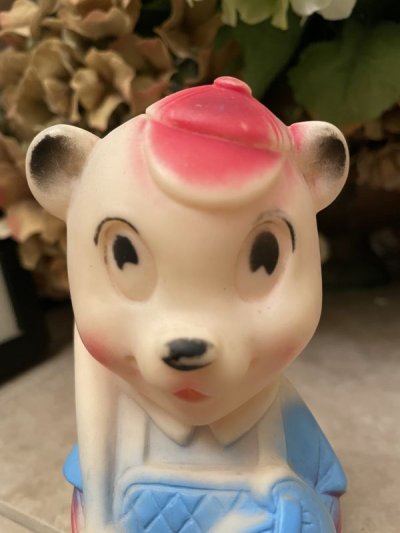 画像1: Baseball cloth Bear Vinyl Squeak Doll / ベースボール　野球服のクマ　ソフビ、ラバードール　