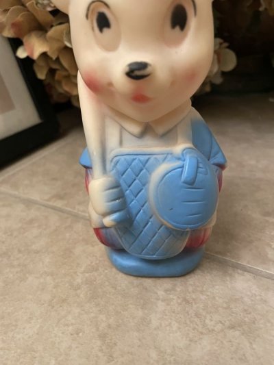 画像2: Baseball cloth Bear Vinyl Squeak Doll / ベースボール　野球服のクマ　ソフビ、ラバードール　