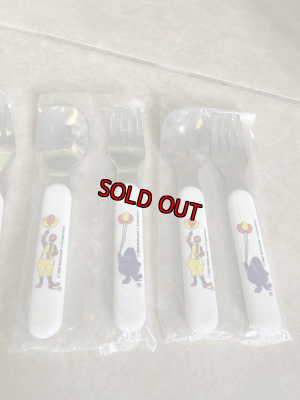 画像8: McDonald’s Plastic Cup & fork ,spoon Set Of 4 1993 / マクドナルドのプラスチック製のコップ4個、フォークとスプーンの4セット (8)