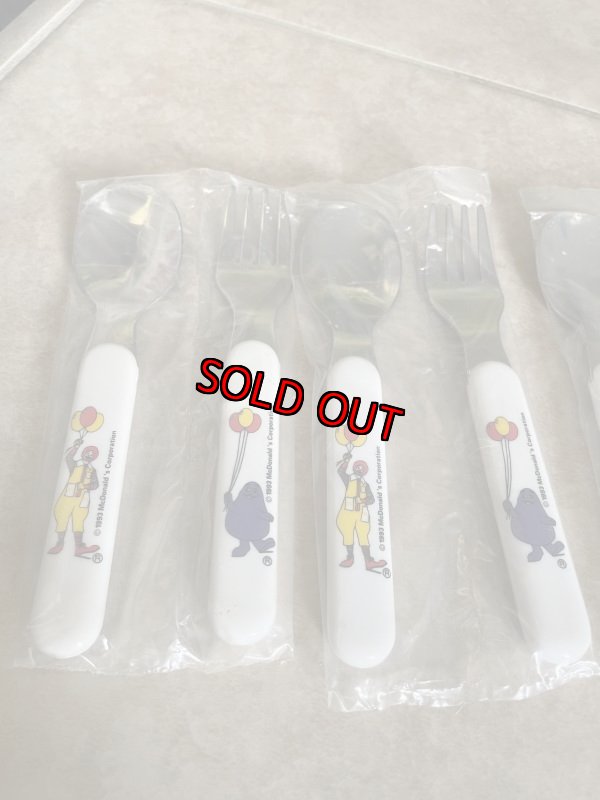 画像7: McDonald’s Plastic Cup & fork ,spoon Set Of 4 1993 / マクドナルドのプラスチック製のコップ4個、フォークとスプーンの4セット (7)