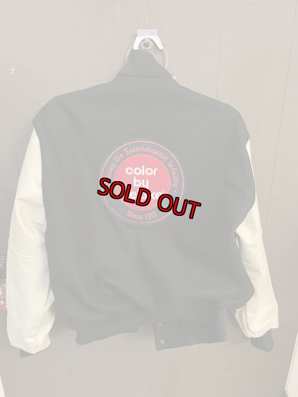 画像1: Hollywood entertainment movie college Jacket USA /  ハリウッド　エンターテイメント　カレッジジャケット　アメリカ製 (1)