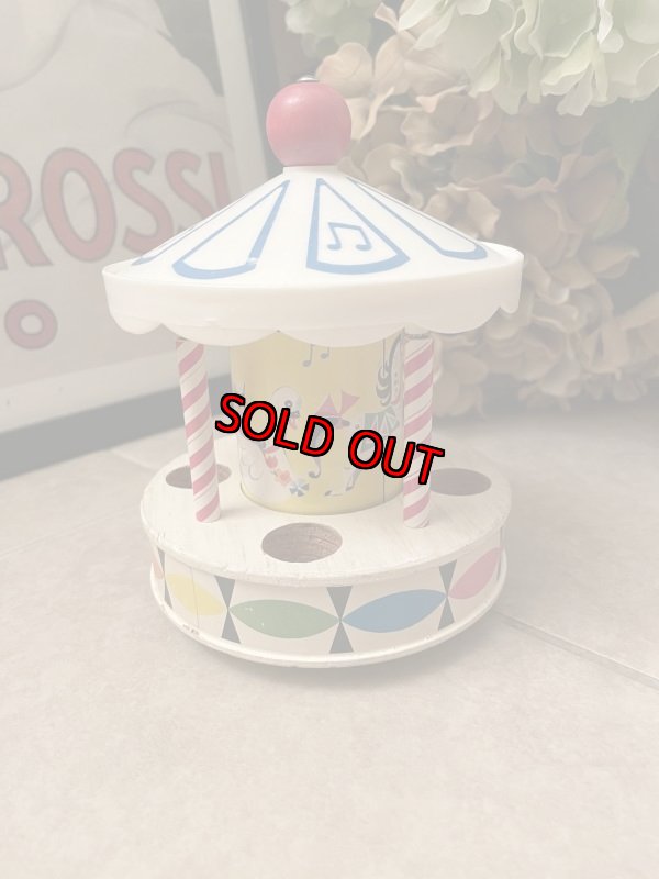画像4: Fisher Price wooden Merry go round Toy / フィッシャープライス 木製 メリーゴーランド オルゴール (4)