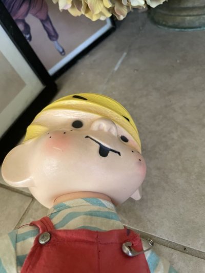 画像3: Dennis the Menace Rubber doll Red Overall 1958 (A) /  わんぱくデニス　ラバードール　青と白Tシャツ、レッドオーバーオール