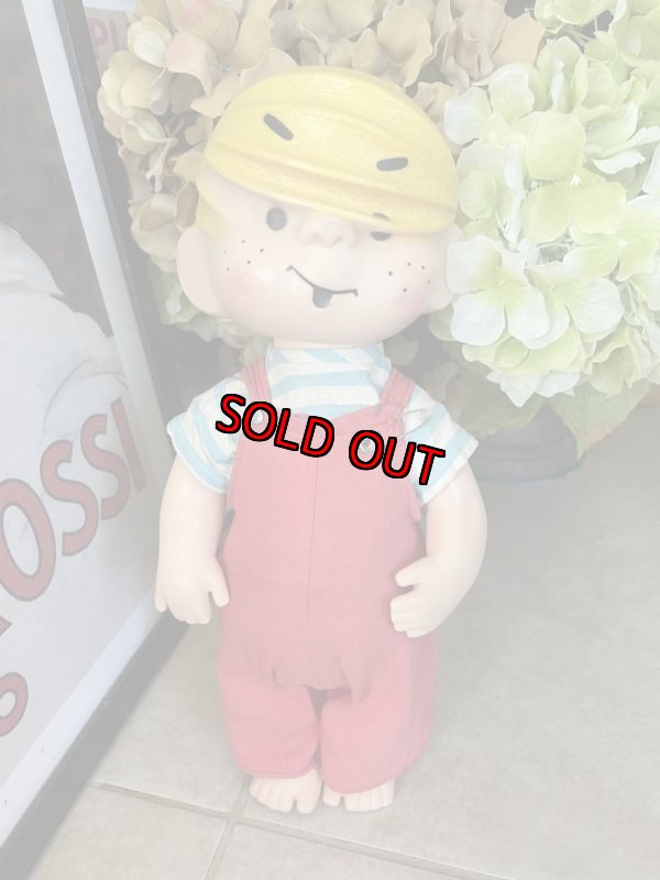 画像1: Dennis the Menace Rubber doll Red Overall 1958 (A) /  わんぱくデニス　ラバードール　青と白Tシャツ、レッドオーバーオール (1)