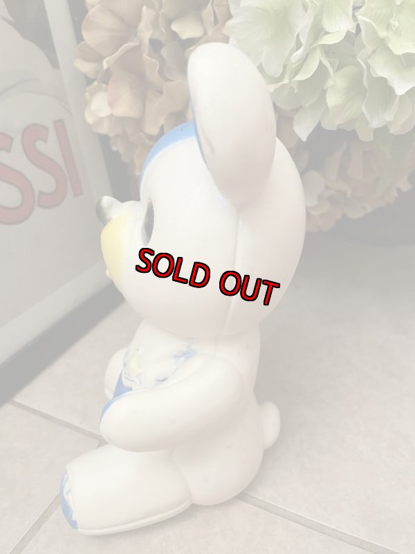 画像3: White &Blue cloth Baby Bear Vinyl Squeak Doll / 青と白の洋服のベイビーベア、クマ　ソフビ、ラバードール　 (3)