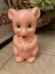 画像1: Pink Bear Piggy Plastic coin bank / ピンクベア、クマのプラスチック製　貯金箱　コインバンク (1)