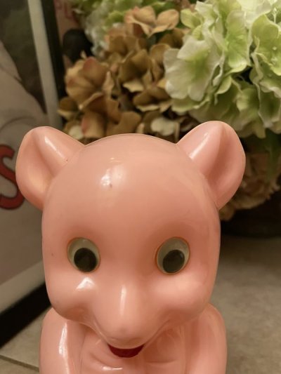 画像1: Pink Bear Piggy Plastic coin bank / ピンクベア、クマのプラスチック製　貯金箱　コインバンク