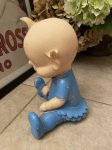 画像3: Blue cloth Baby Vinyl Squeak Doll 19cm / 青の洋服のベイビー、ソフビ、ラバードール　 (3)