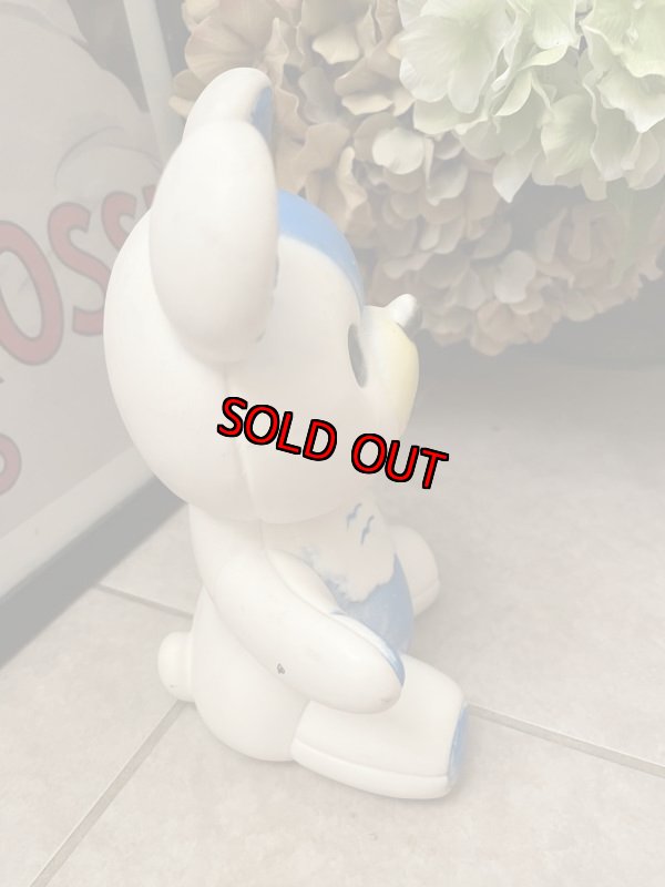画像5: White &Blue cloth Baby Bear Vinyl Squeak Doll / 青と白の洋服のベイビーベア、クマ　ソフビ、ラバードール　 (5)